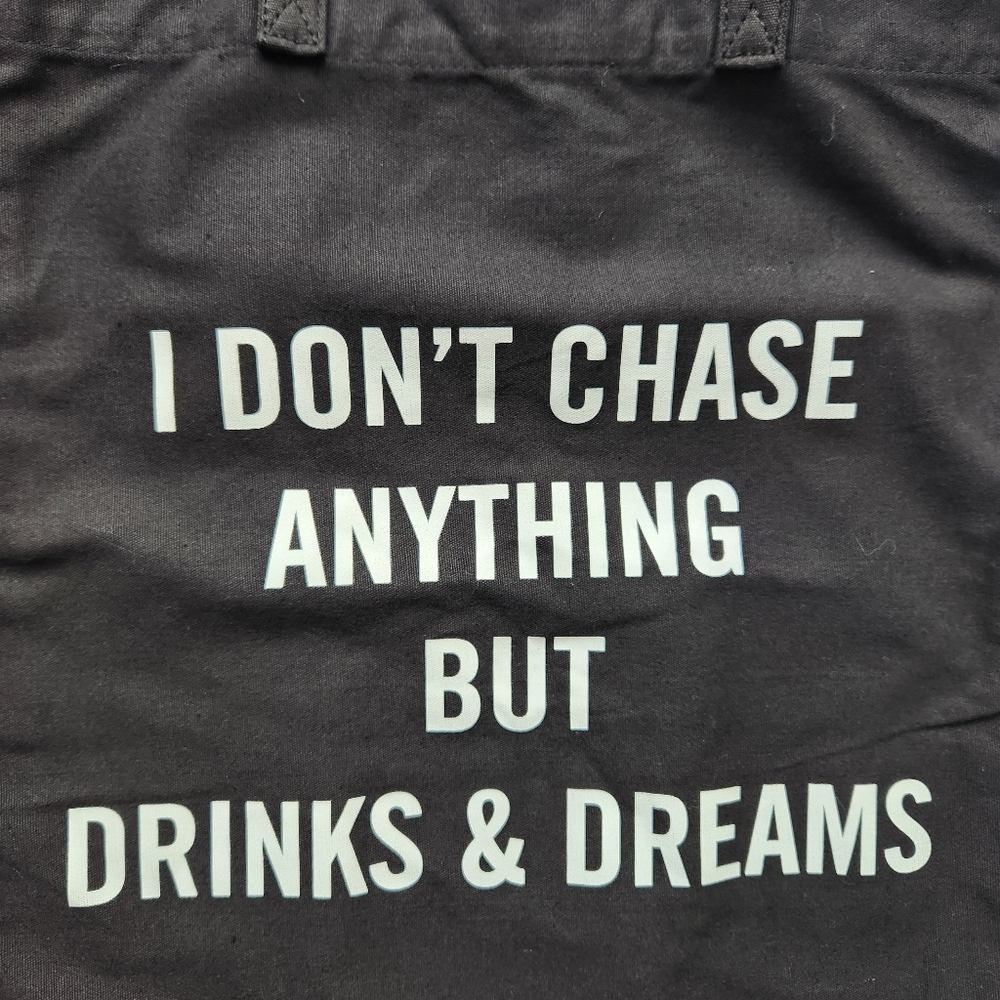 Gentle Fawn Black White Tote Bag Drinks And Dreams Graphic Book Bag Academia - Picture 2 of 7